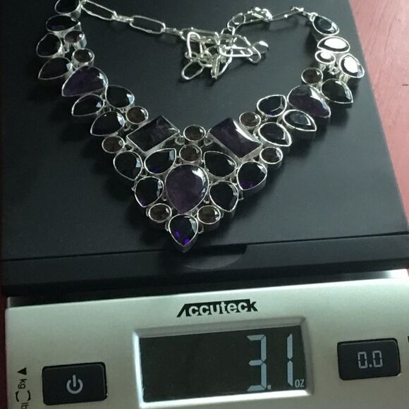 NWOT. Sterling Silver Sage Amethyst Adj. Necklace - Picture 8 of 16